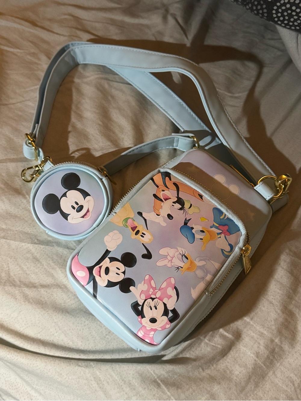 Disney Mickey & Friends pastel Blue Crossbody Bag